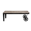 Burnham Home Wood Prescott Table Cart in Natural Finish