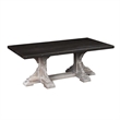 Burnham Home Wood Novak Rectangular Coffee Table Whitewash & Dark Brown Finish