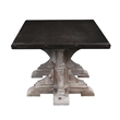 Burnham Home Wood Novak Rectangular Coffee Table Whitewash & Dark Brown Finish