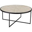 Olivia Metal 5pc Nesting Coffee Table Set with 4 Nesting Stools in Tan Finish