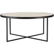 Olivia Metal 5pc Nesting Coffee Table Set with 4 Nesting Stools in Tan Finish