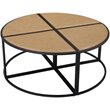 Olivia Metal 5pc Nesting Coffee Table Set with 4 Nesting Stools in Tan Finish