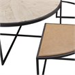 Olivia Metal 5pc Nesting Coffee Table Set with 4 Nesting Stools in Tan Finish