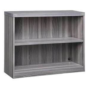 Mayline Aberdeen Series 2 Shelf Bookcase in Gray Steel