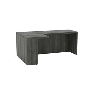 Mayline Aberdeen Series 72&quot Left Extended Corner Table in Gray Steel