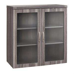 Mayline Aberdeen Series Glass Display Cabinet in Gray Steel