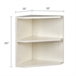 Mayline Medina Series 2 Shelf Corner Bookcase in Sea Salt