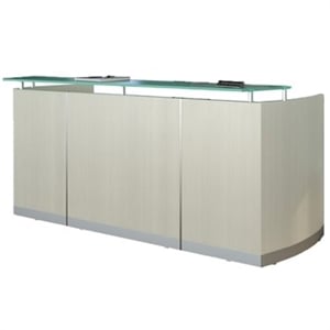 Mayline Medina Series Engineered Wood Reception Station in Sea Salt Gray