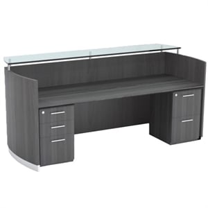 Mayline Medina Series 87&quot Engineered Wood Reception Station in Steel Gray
