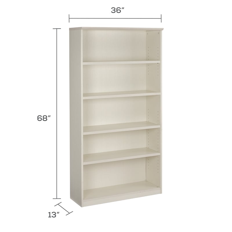 Mayline Medina Series 5 Shelf Bookcase in Sea Salt