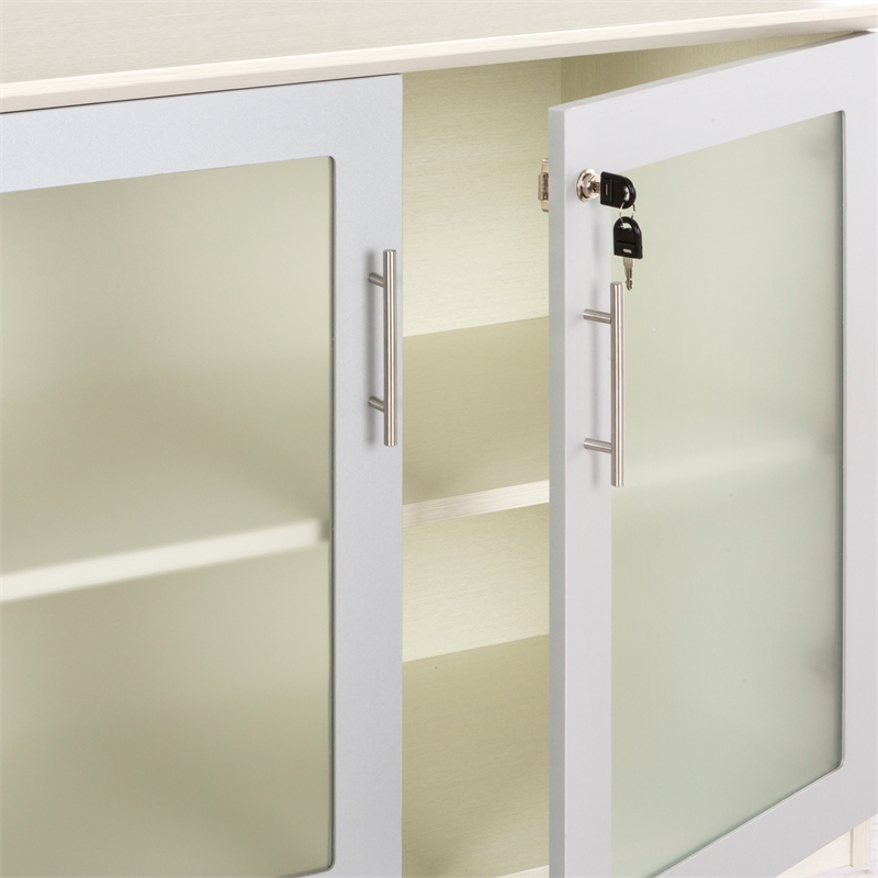 Mayline Medina Series Low Wall Cabinet with Doors in Sea Salt