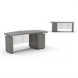 Mayline Sterling Series Right Single Pedestal Desk w/File Cabinet in Driftwood