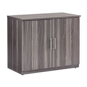 Mayline Medina Series 36&quot Storage Cabinet with Wood Doors in Gray