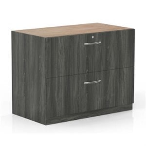 Mayline Aberdeen 36&quot&quot 2 Drawer Credenza Lateral File in Gray Laminate