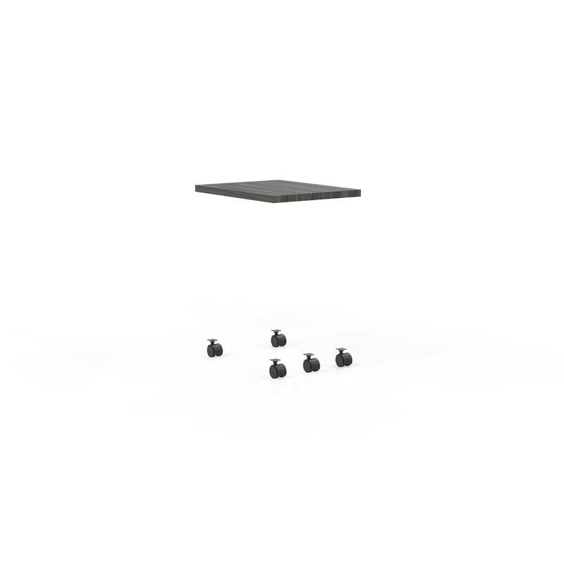 Mayline Aberdeen Series Mobile Kit For Credenza Pedestals in Gray Steel