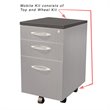 Mayline Aberdeen 3 Drawer Steel Mobile Kit in Gray Steel Laminate