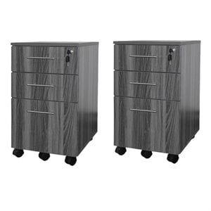 Mayline Value Pack Pedestal (Box-Box-File) in Gray Steel (Set of 2)