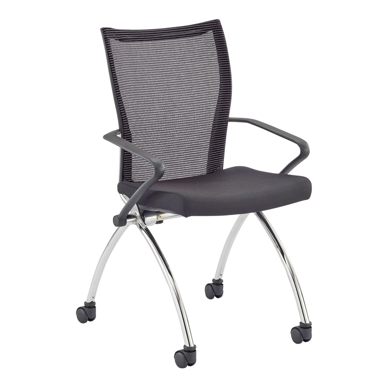 Mayline Valore High-Back Guest Chair in Black and Red (Set of 2)