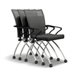 Mayline Valore High-Back Guest Chair in Black and Red (Set of 2)