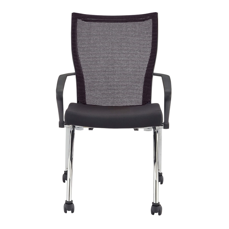 Mayline Valore High-Back Guest Chair in Black and Red (Set of 2)