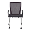 Mayline Valore High-Back Guest Chair in Black and Red (Set of 2)