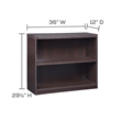 Mayline Aberdeen 2 Shelf Bookcase in Mocha