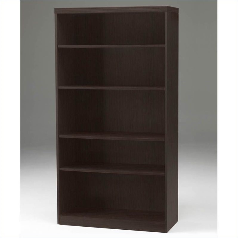 Mayline Aberdeen 5 Shelf Bookcase in Mocha