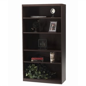Mayline Aberdeen 5 Shelf Bookcase in Mocha