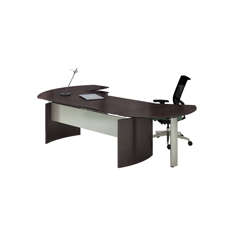 Mayline Medina Curved Desk Extension (Left) in Mocha