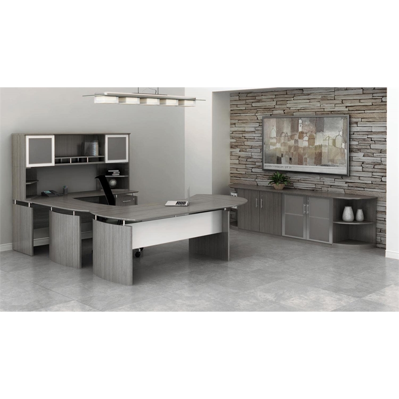 Mayline Medina Bridge Wood (Left Hand Bridge) in Gray Steel