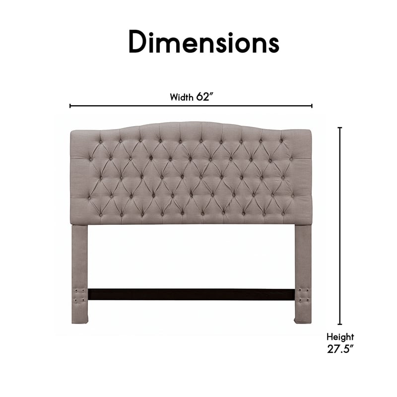 Elle Decor Celeste Queen Size Headboard Brown Weave