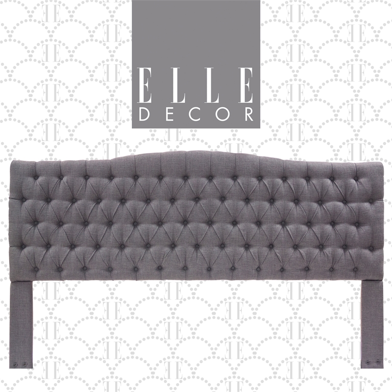 Elle Decor Celeste King Size Headboard Gray Weave