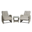 Elle Decor Vallauris 3-Piece Outdoor Reclining Chair Set Grey