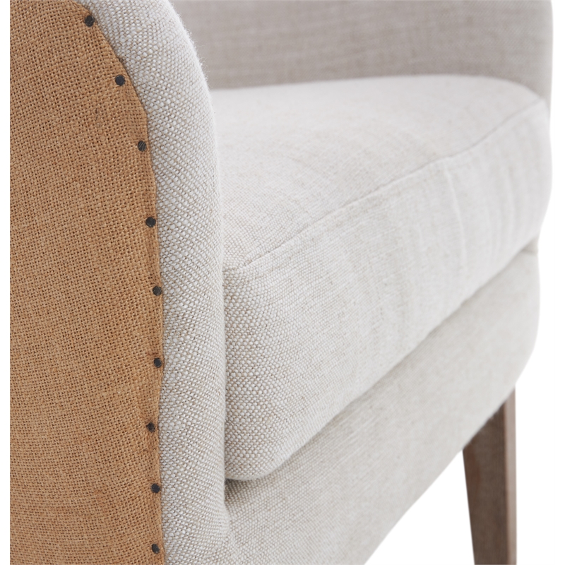 Elle Decor Mid-Century Wingback Accent Chair in Beige
