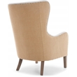 Elle Decor Mid-Century Wingback Accent Chair in Beige