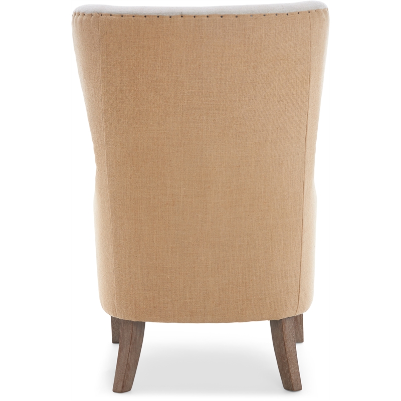 Elle Decor Mid-Century Wingback Accent Chair in Beige
