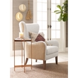Elle Decor Mid-Century Wingback Accent Chair in Beige