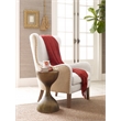 Elle Decor Mid-Century Wingback Accent Chair in Beige