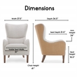 Elle Decor Mid-Century Wingback Accent Chair in Beige