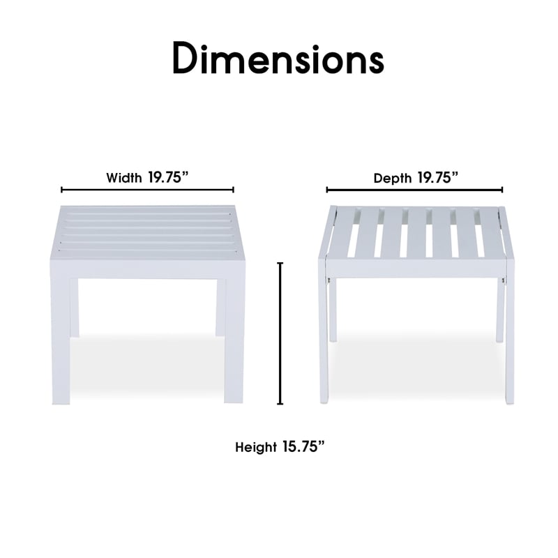 Elle Decor Paloma Outdoor Side Table White