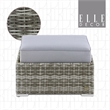 Elle Decor Vallauris Outdoor Ottoman with Cushion Grey