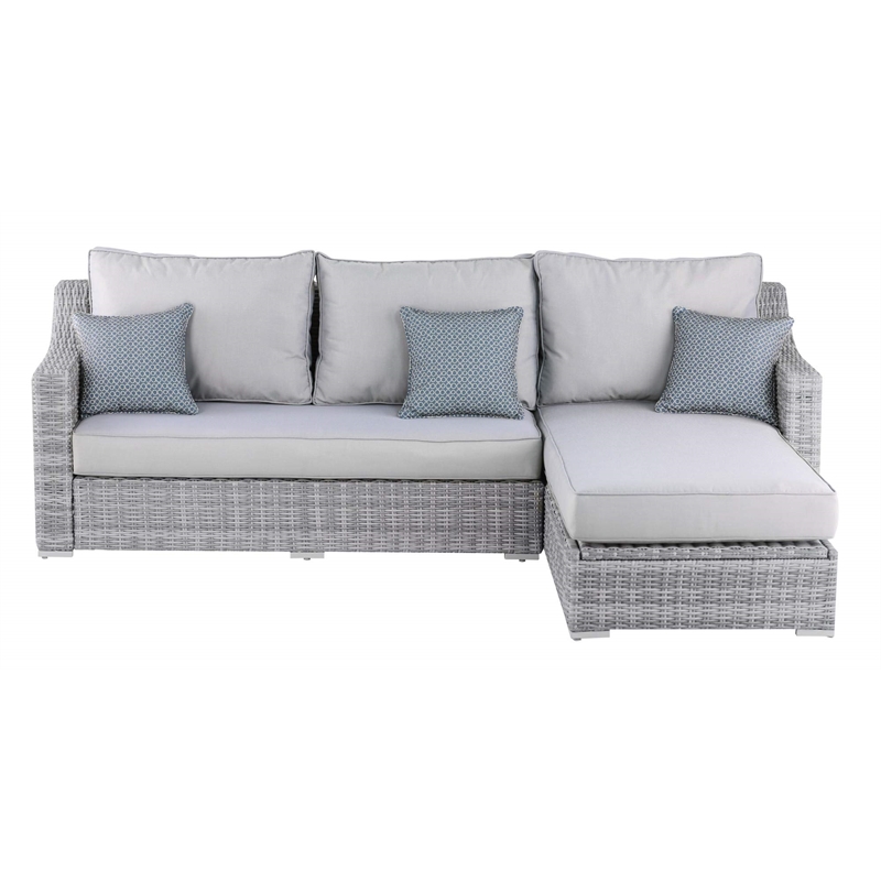 Elle Decor Vallauris Reversible Outdoor Sectional with Storage Gray