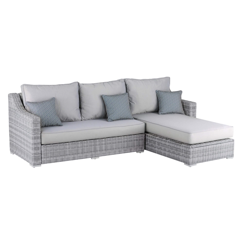 Elle Decor Vallauris Reversible Outdoor Sectional with Storage Gray