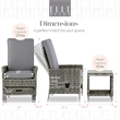 Elle Decor Vallauris 5-Piece Outdoor Reclining Chair Set Grey