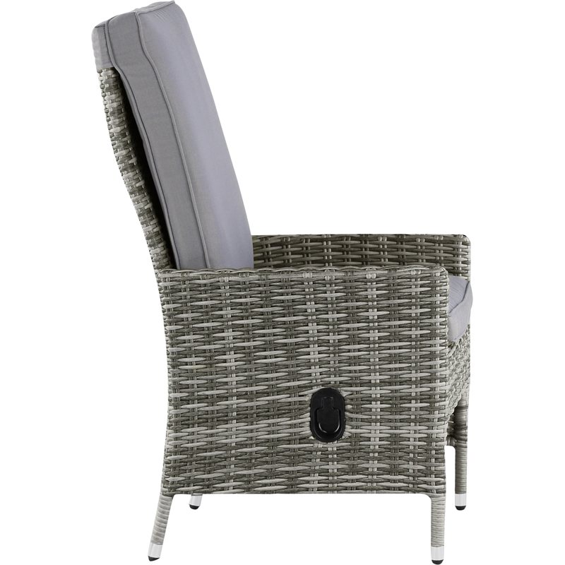 Elle Decor Vallauris 5-Piece Outdoor Reclining Chair Set Grey