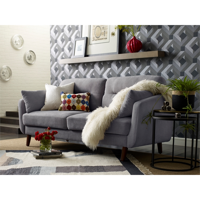 Elle Decor Chloe Loveseat in Dark Gray
