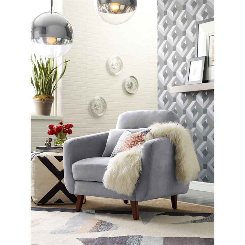 Elle Decor Chloe Arm Chair in Light Gray