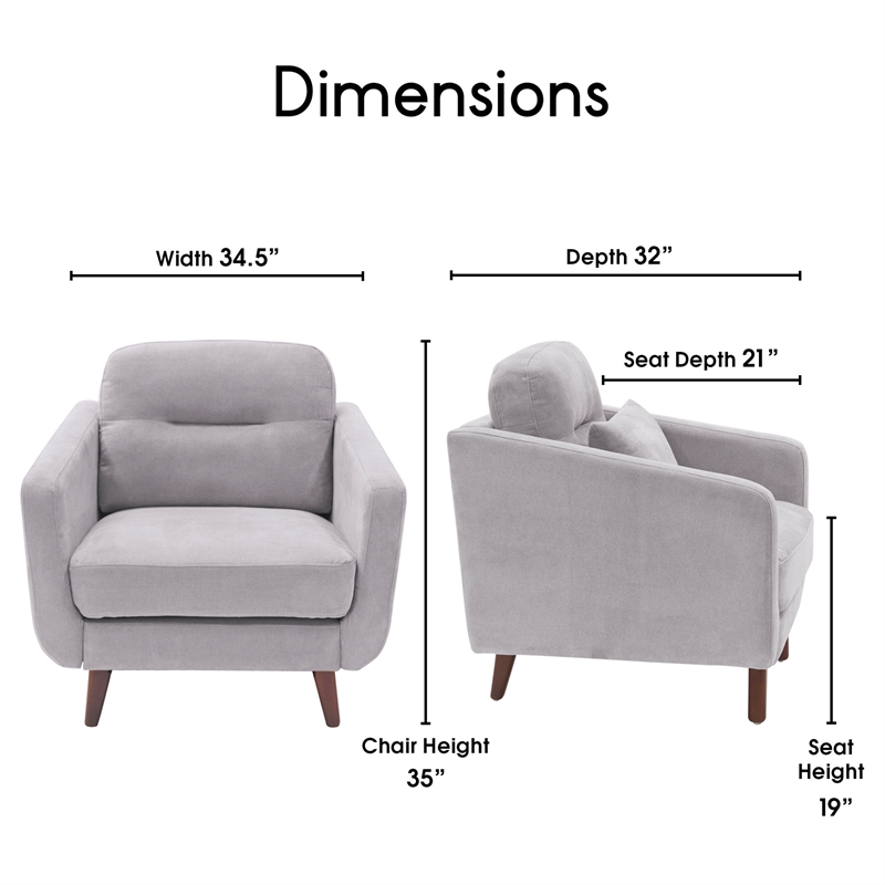 Elle Decor Chloe Arm Chair in Light Gray
