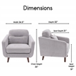 Elle Decor Chloe Arm Chair in Light Gray