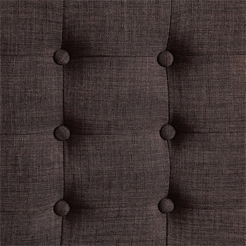 Elle Decor Claire Tufted Bench in Chocolate Brown